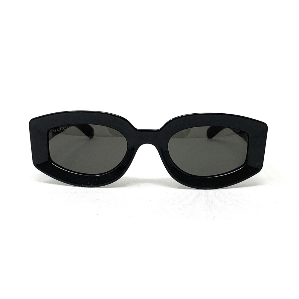 GUCCI Women's Sunglasses GG1718S 001 Shiny Black Oval 51mm - Picture 2 of 6